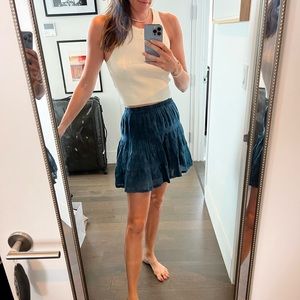 Allison New York Blue Tiered Mini Skirt